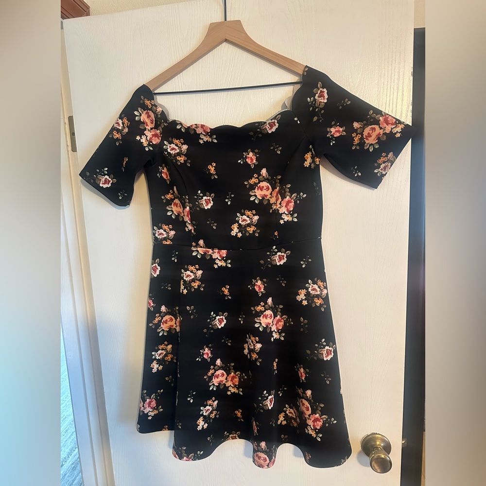 Floral Black Dress